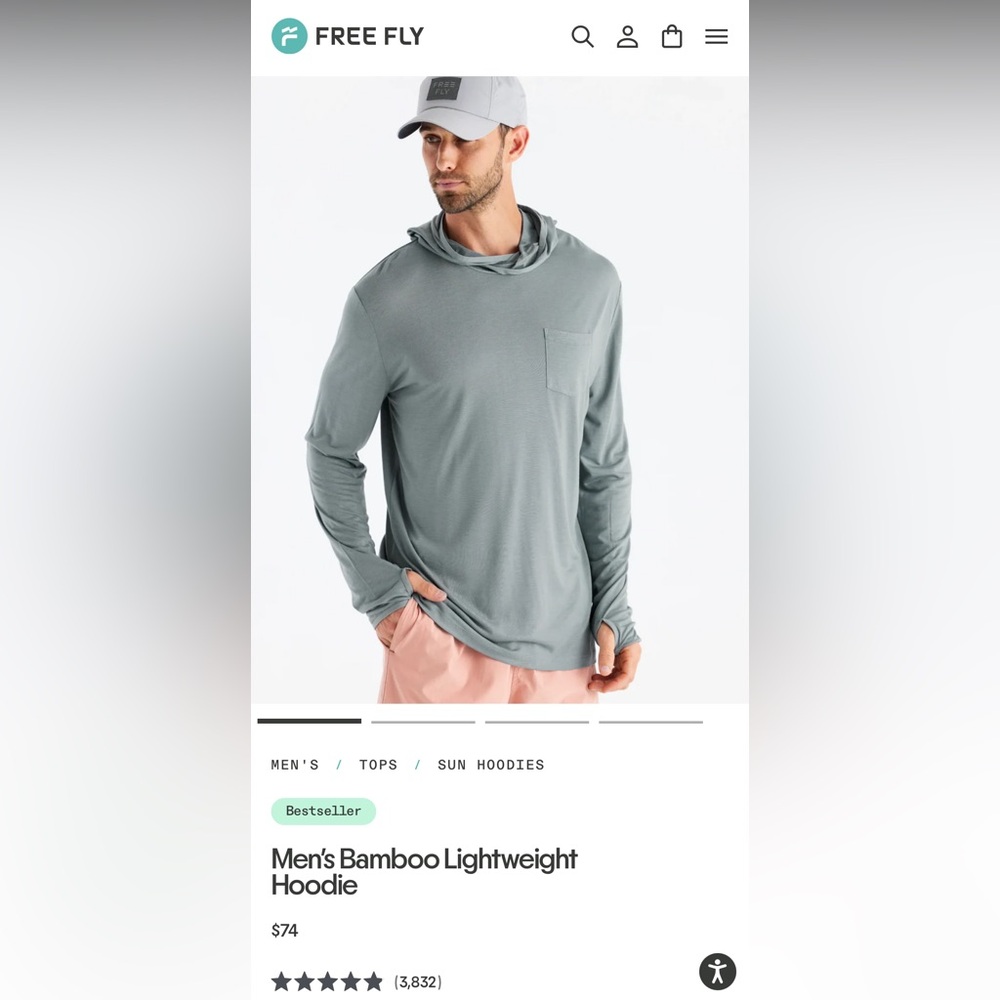 Men's Free Fly Bamboo Lightweight Hoodie